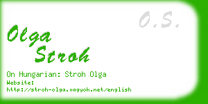 olga stroh business card